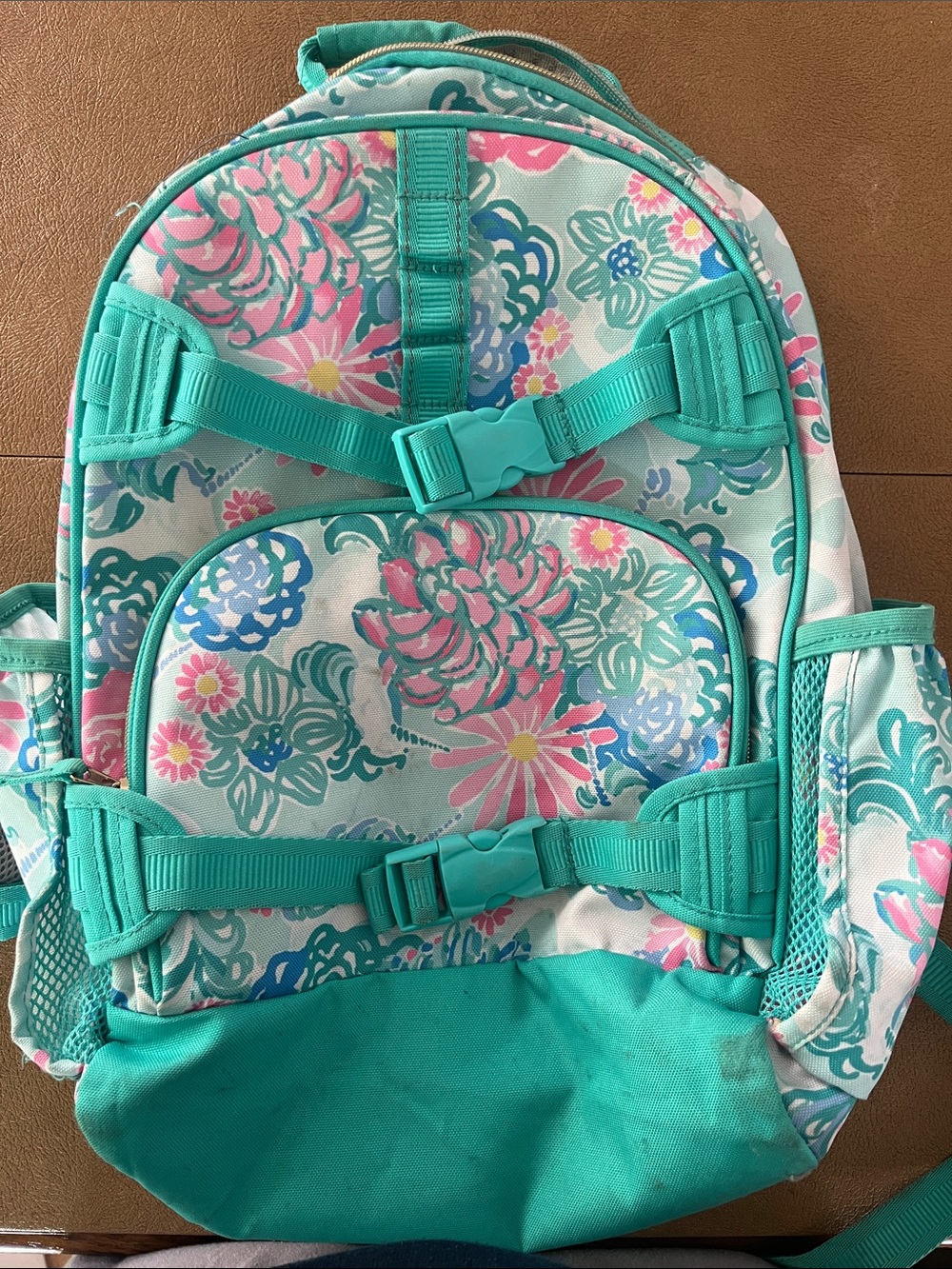Lilly Pulitzer for pottery barn Floral Teal Pink Backpack